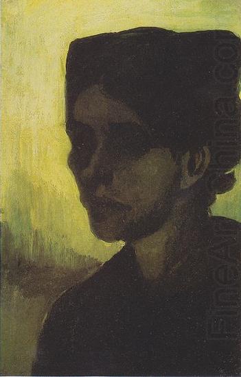 Head of a young peasant woman with a dark hood, Vincent Van Gogh